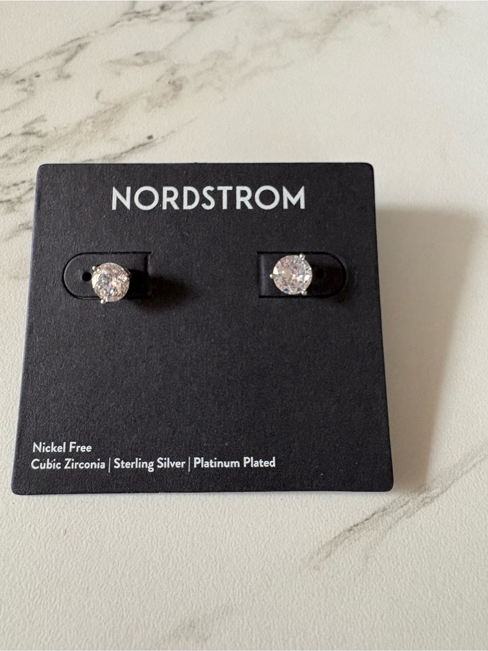 Nordstrom Silver Cubic Zirconia Stud Earrings - Clear
